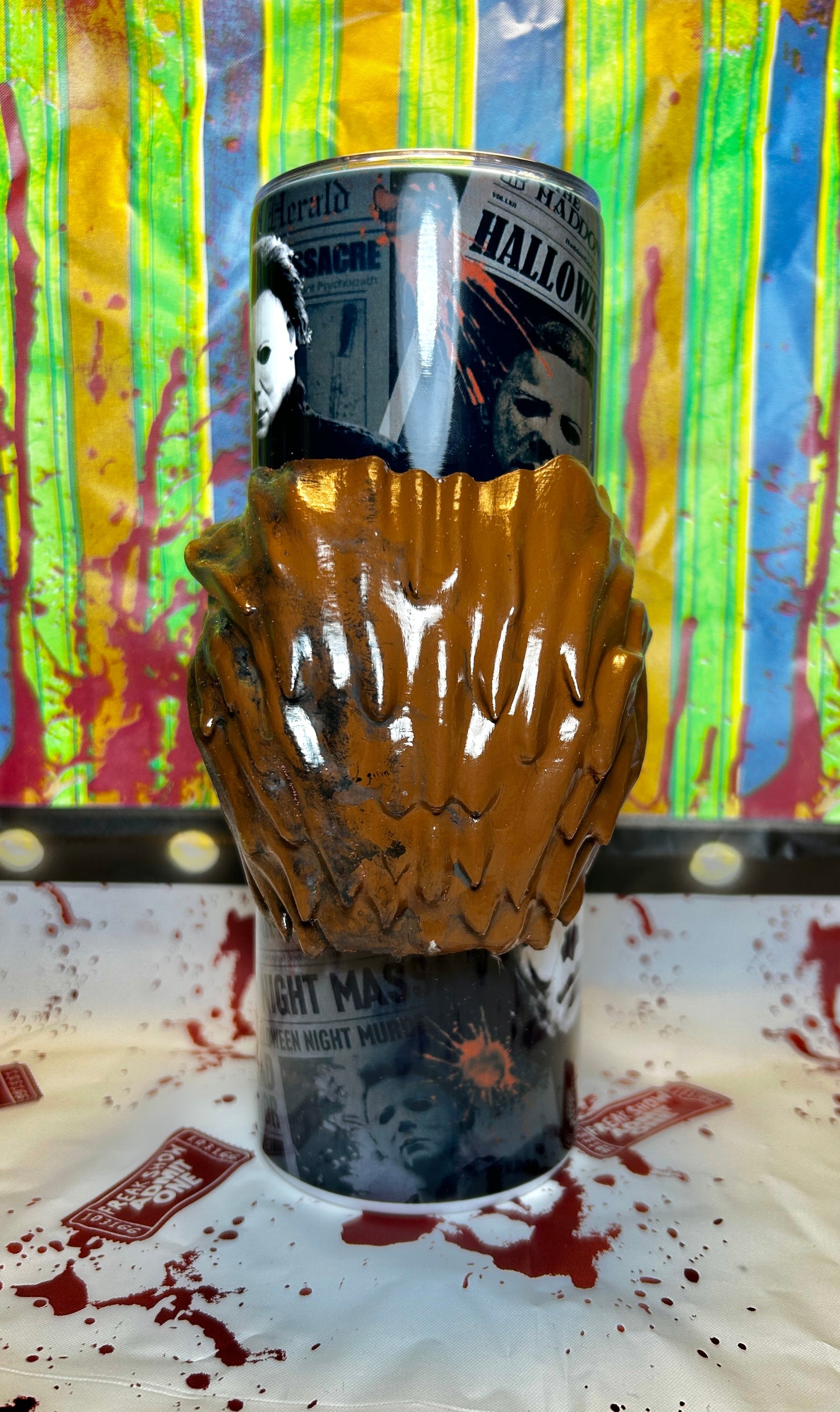 Michael Myers Tumbler With REMOVABLE 3D Head Tumbler Sleeve