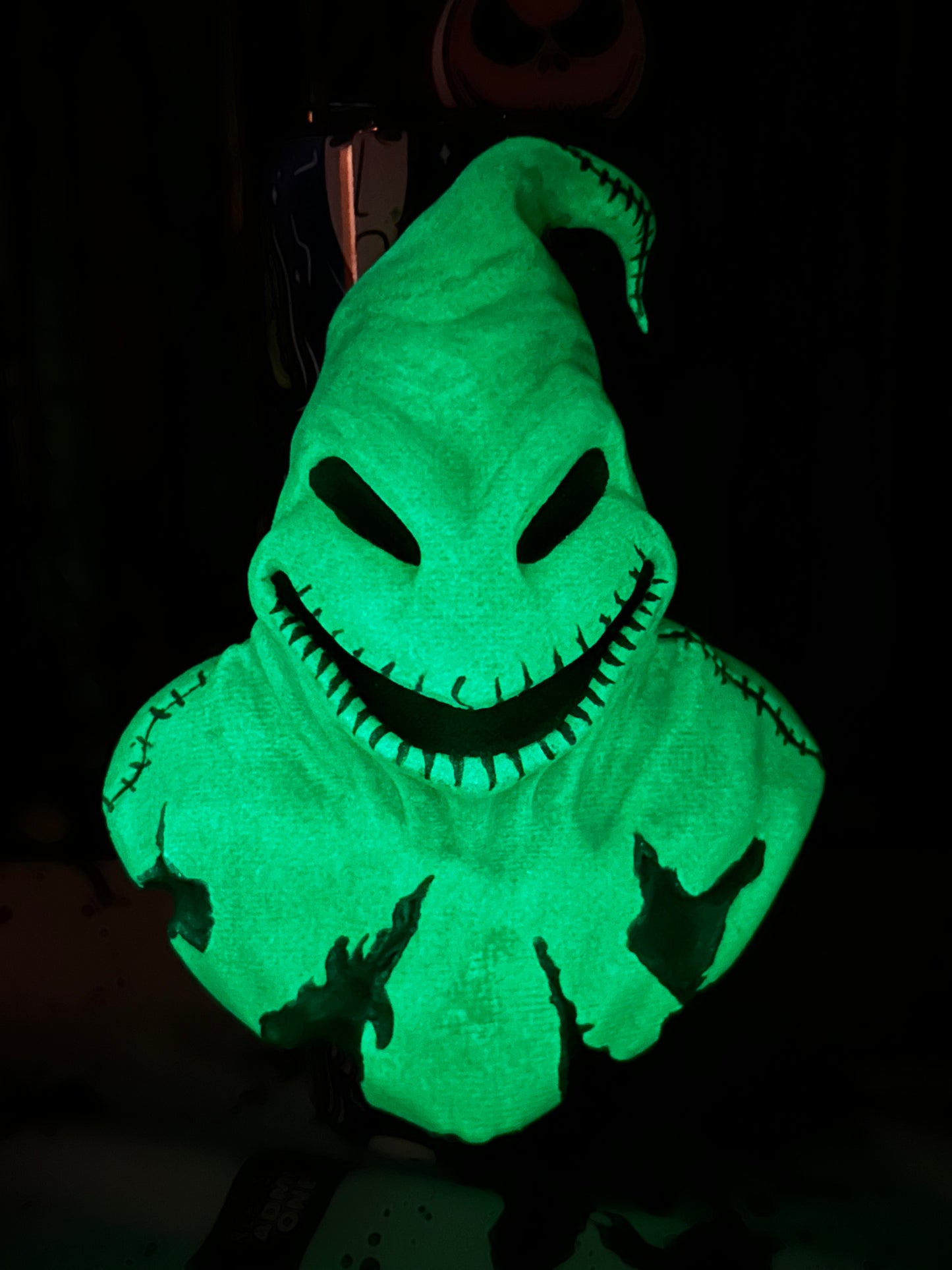 Oogie Boog Tumbler With REMOVABLE & GLOW IN THE DARK 3D Head Sleeve & Straw Topper