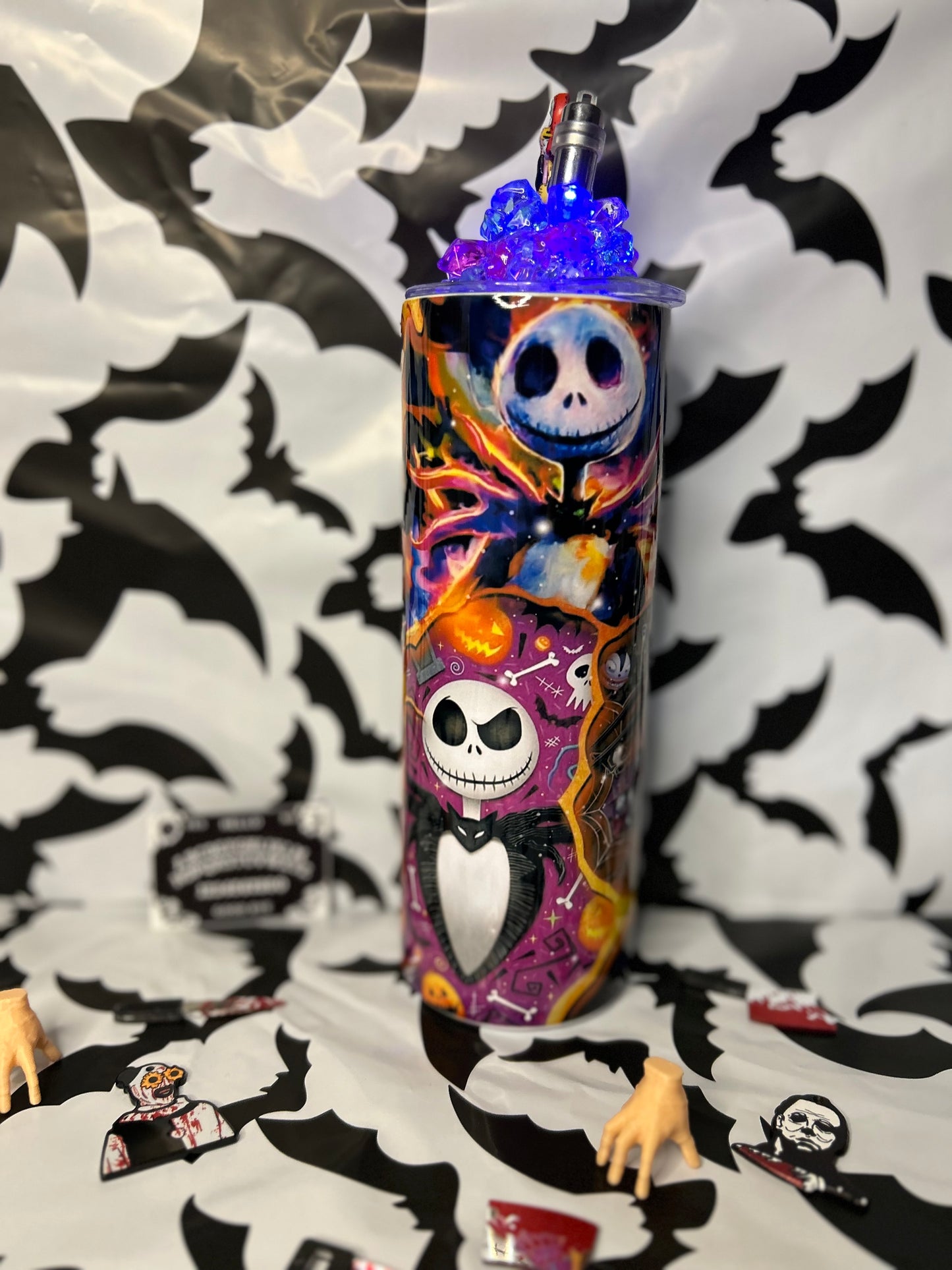 Nightmare Before Xmas Jack & Sally Tumbler With Matching Light Up Lid