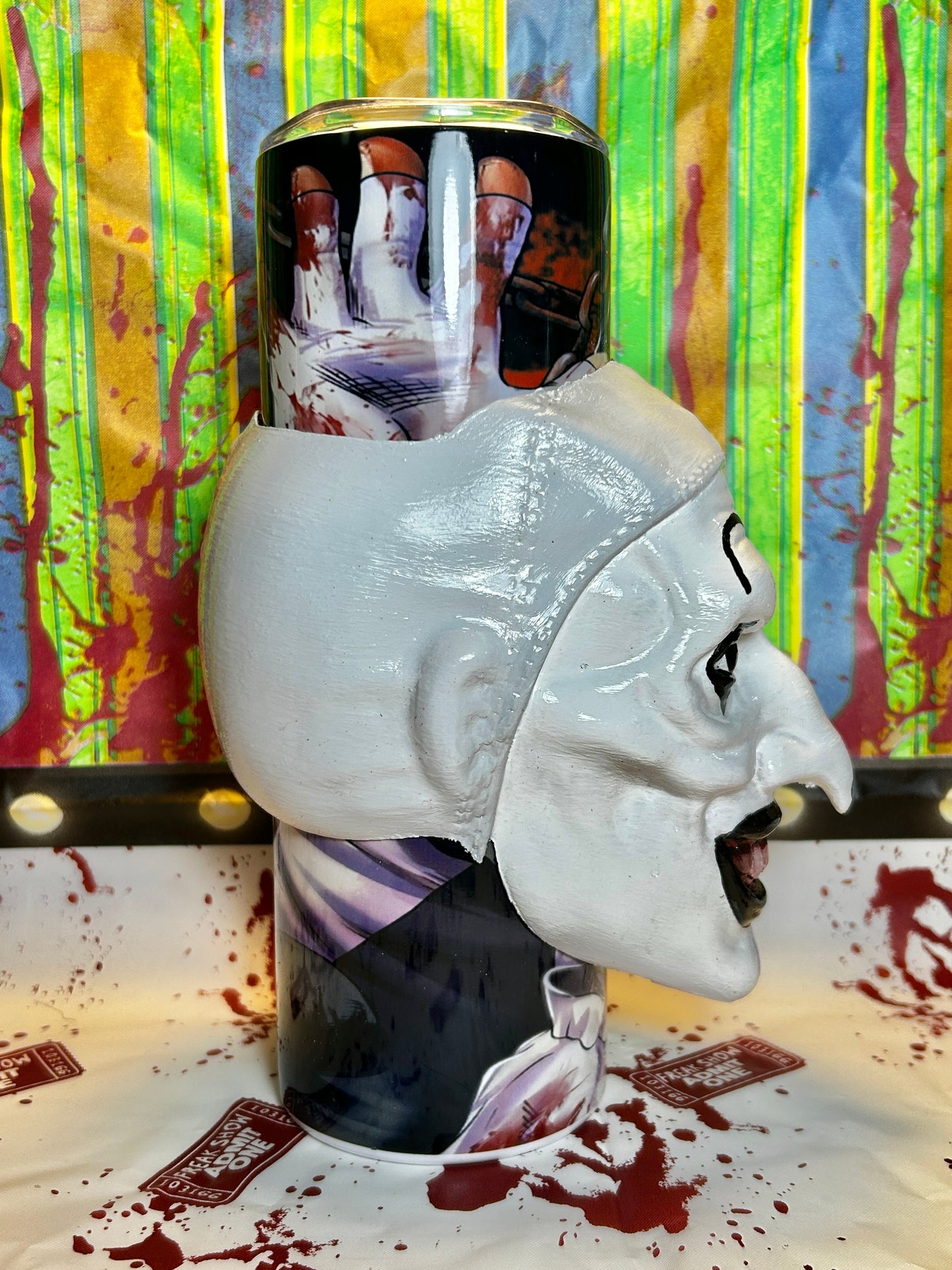Art The Clown Tumbler With REMOVABLE 3D Head Tumbler Sleeve