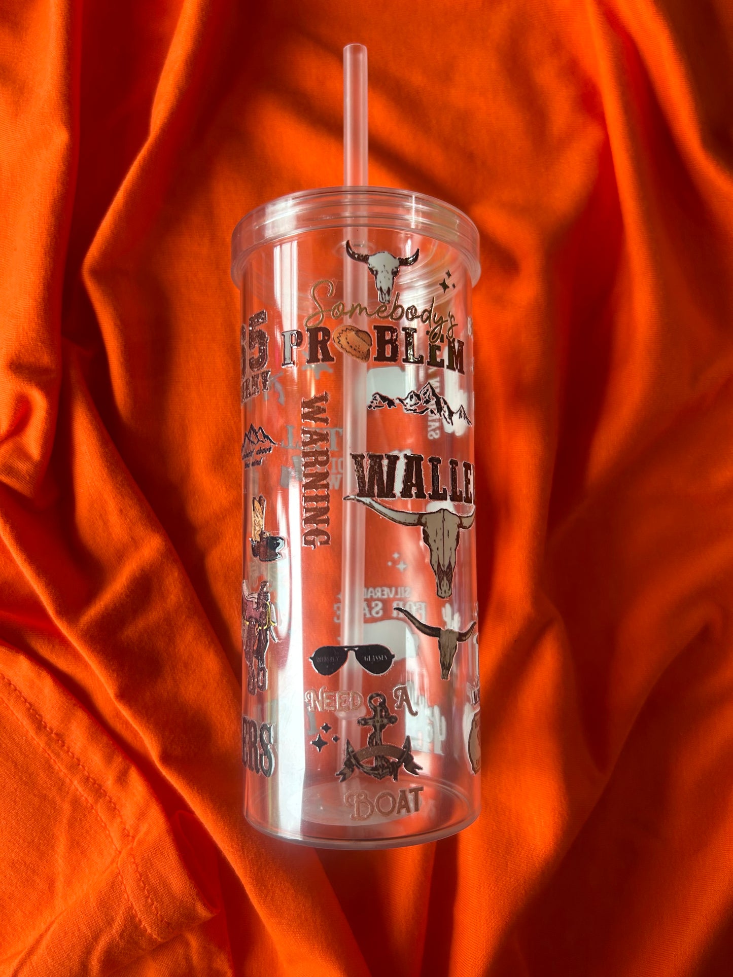 Wallen Country Clear Plastic 20oz Tumbler