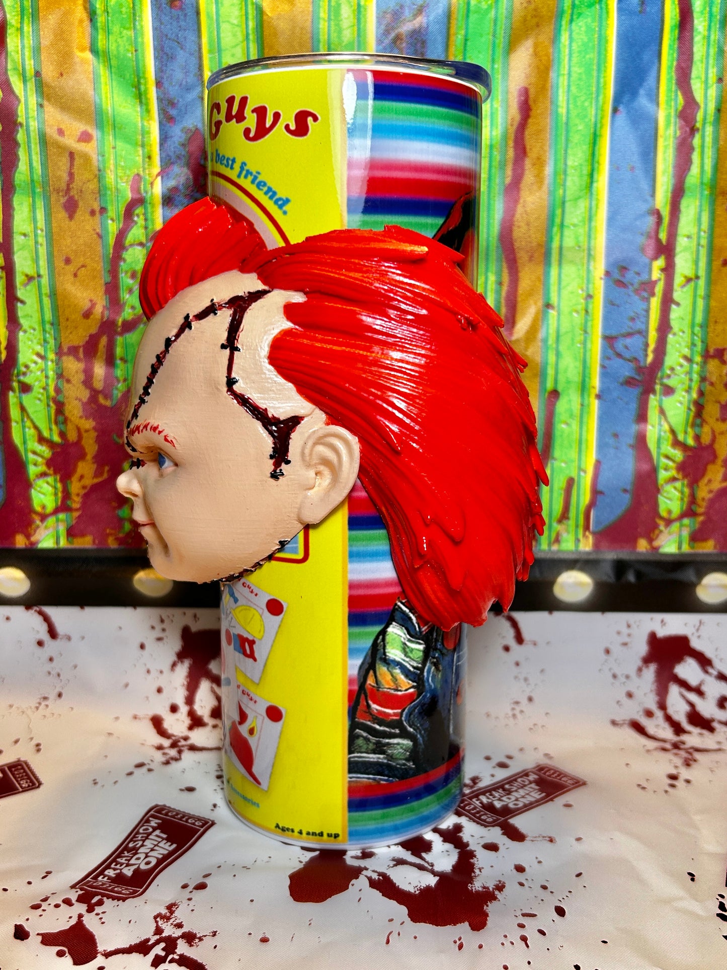 Chucky Doll Tumbler With REMOVABLE 3D Head Tumbler Sleeve