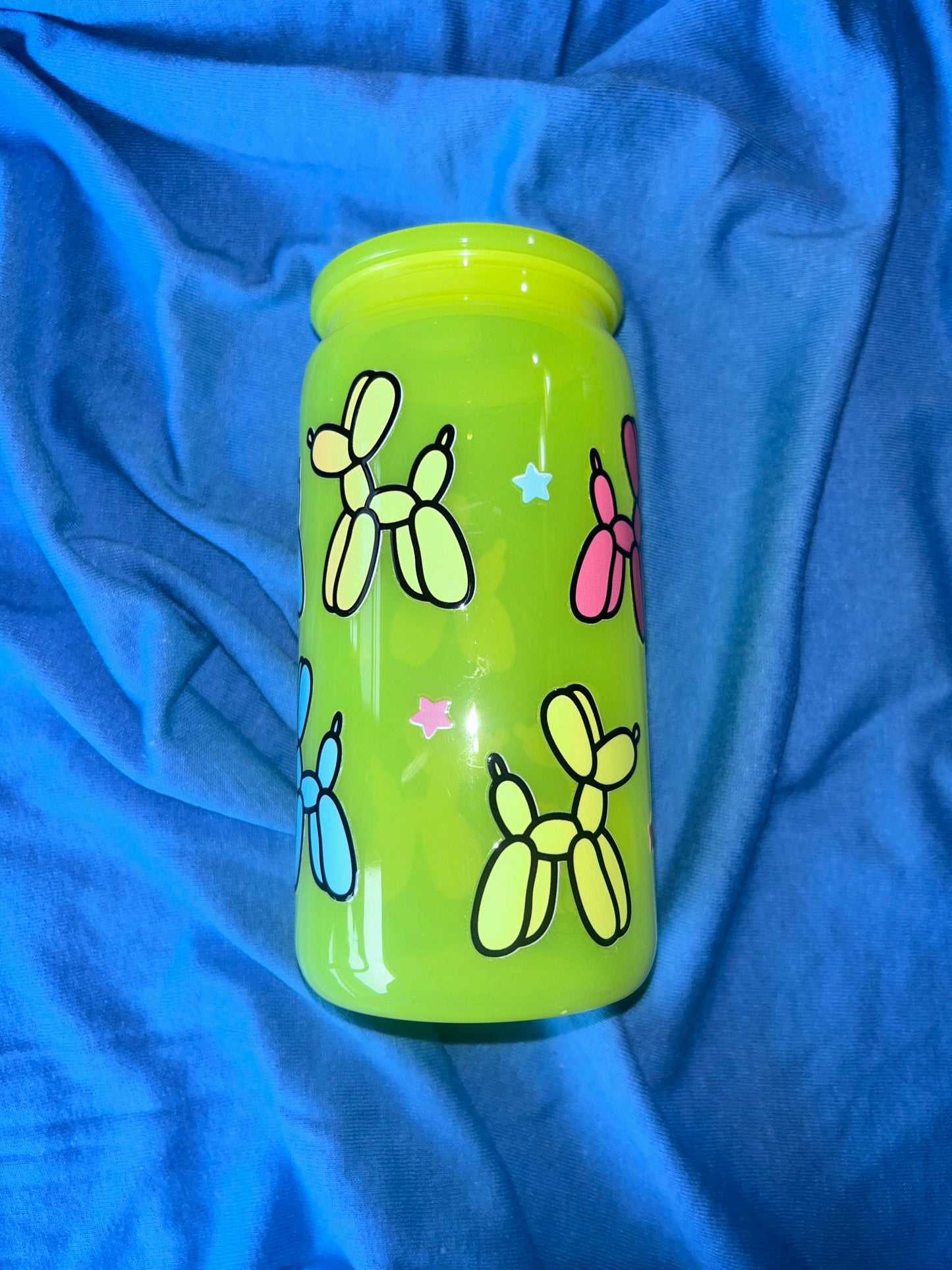 Balloon Dog Neon Yellow 16oz Acrylic Tumbler