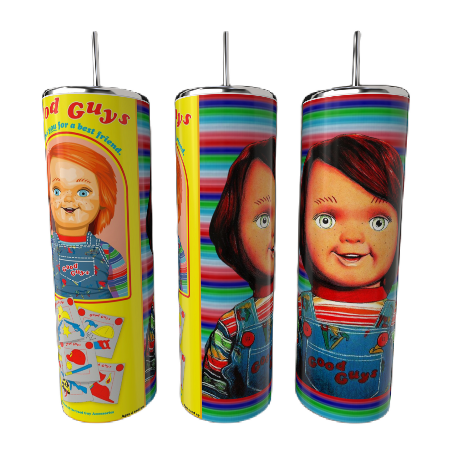Chucky Doll Tumbler With REMOVABLE 3D Head Tumbler Sleeve