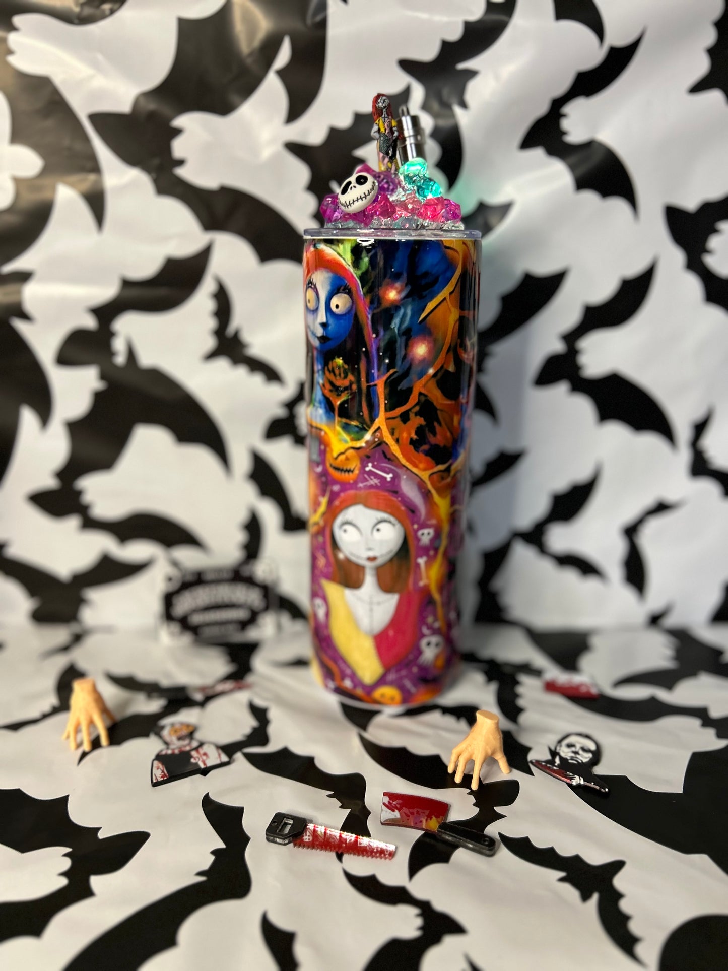 Nightmare Before Xmas Jack & Sally Tumbler With Matching Light Up Lid