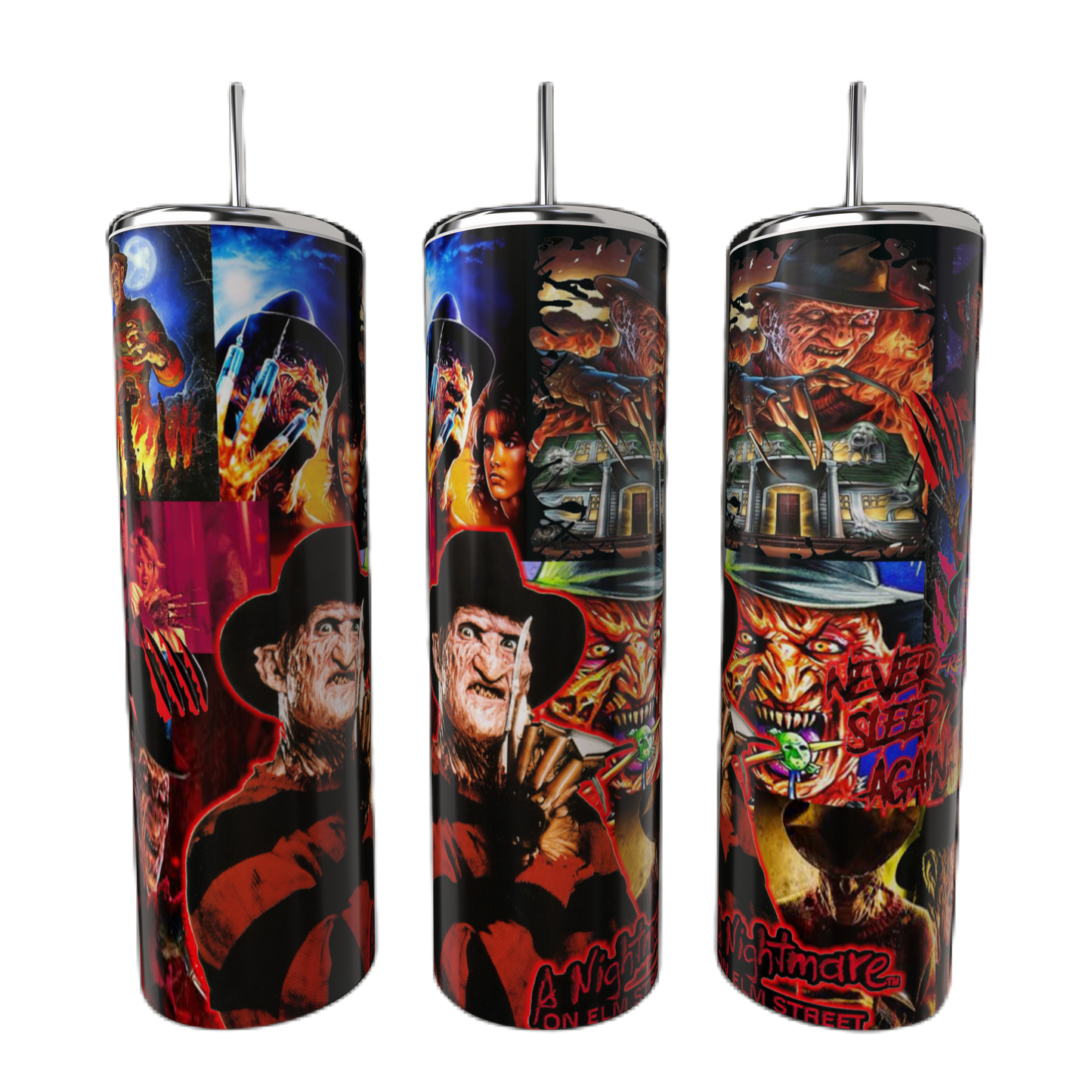 Freddy Krueger Tumbler With REMOVABLE 3d Head Tumbler Sleeve