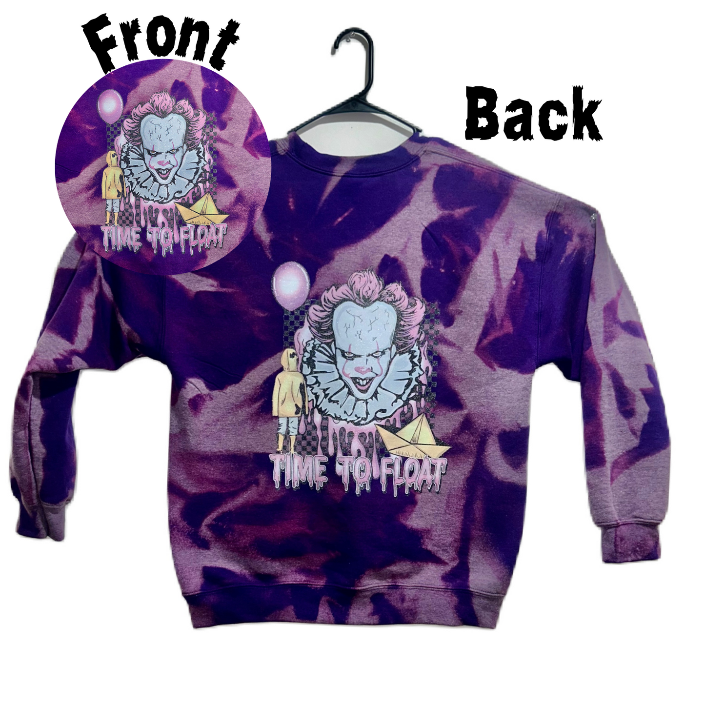 Time To Float 2 Tone Purple T-Shirt Or Crewneck Sweater Optional Glittered Design