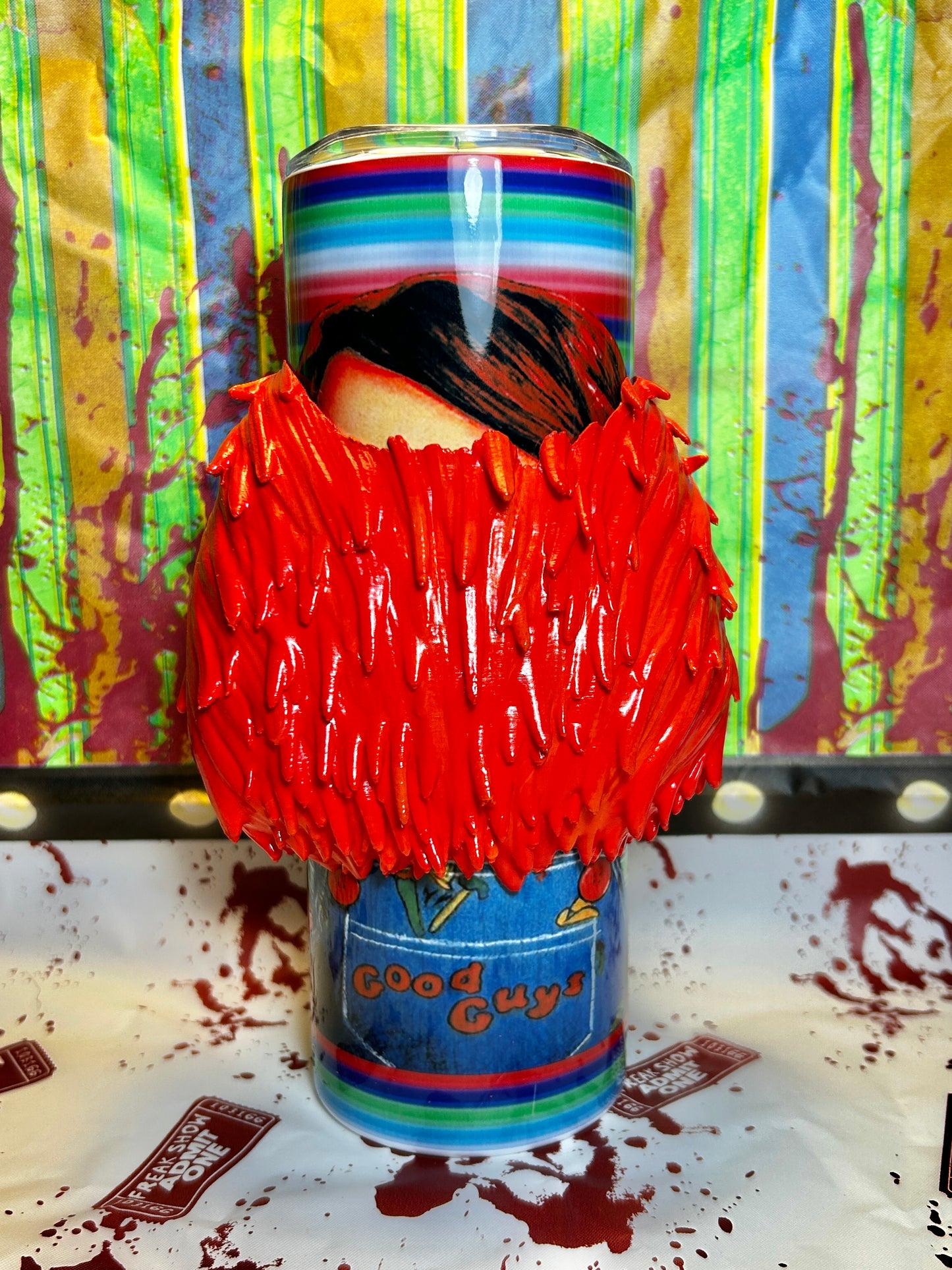 Chucky Doll Tumbler With REMOVABLE 3D Head Tumbler Sleeve
