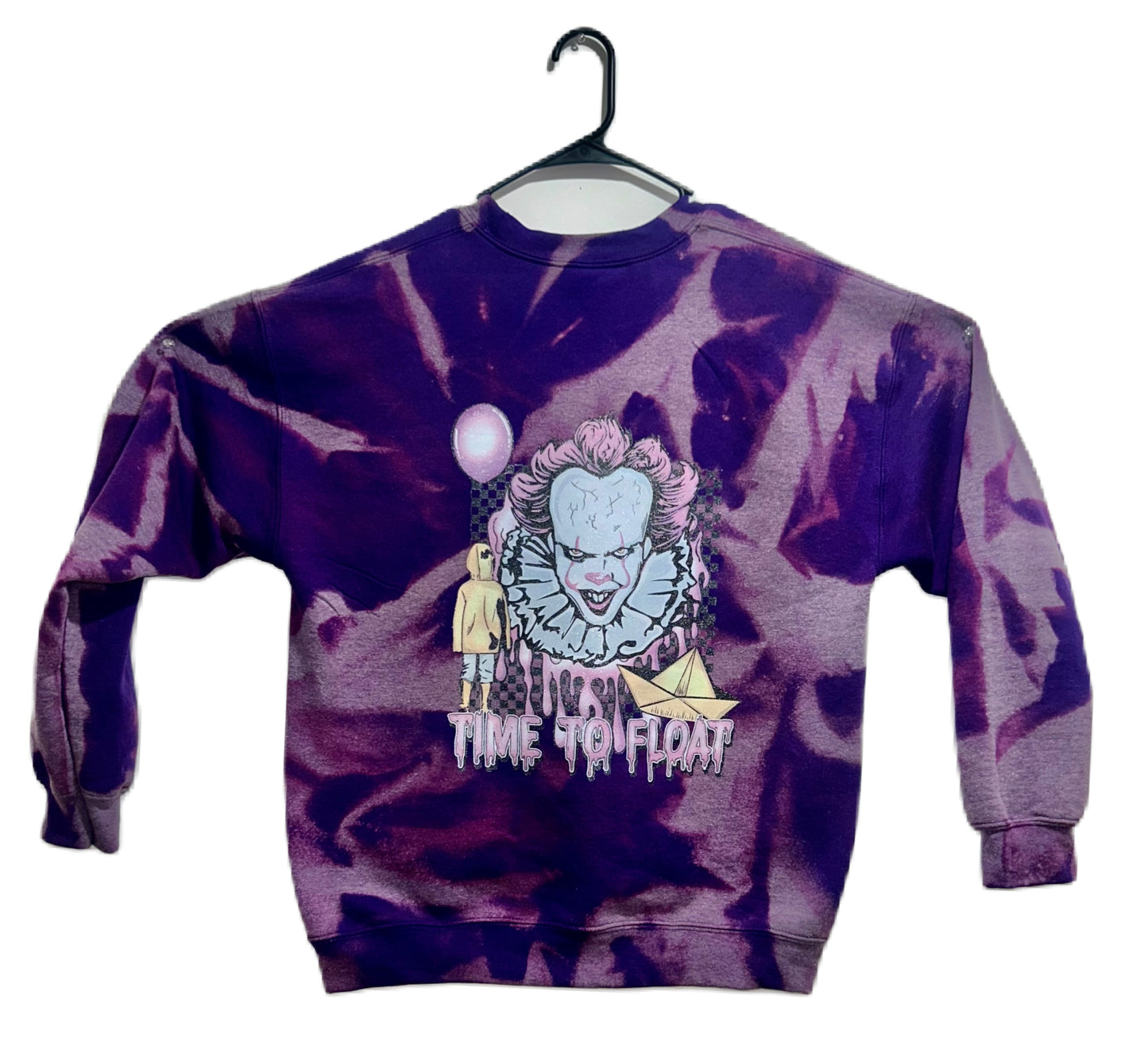 Time To Float 2 Tone Purple T-Shirt Or Crewneck Sweater Optional Glittered Design