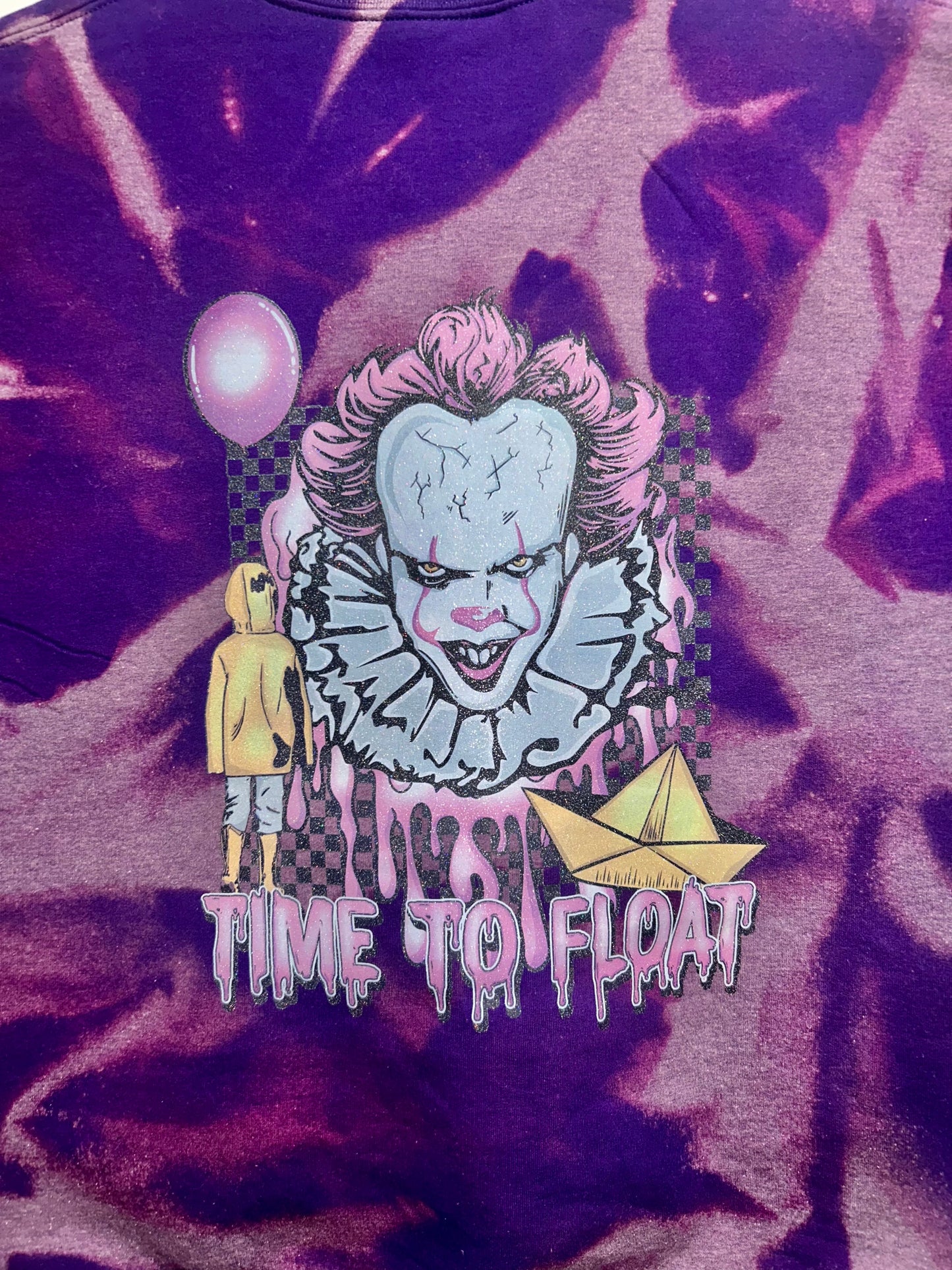 Time To Float 2 Tone Purple T-Shirt Or Crewneck Sweater Optional Glittered Design