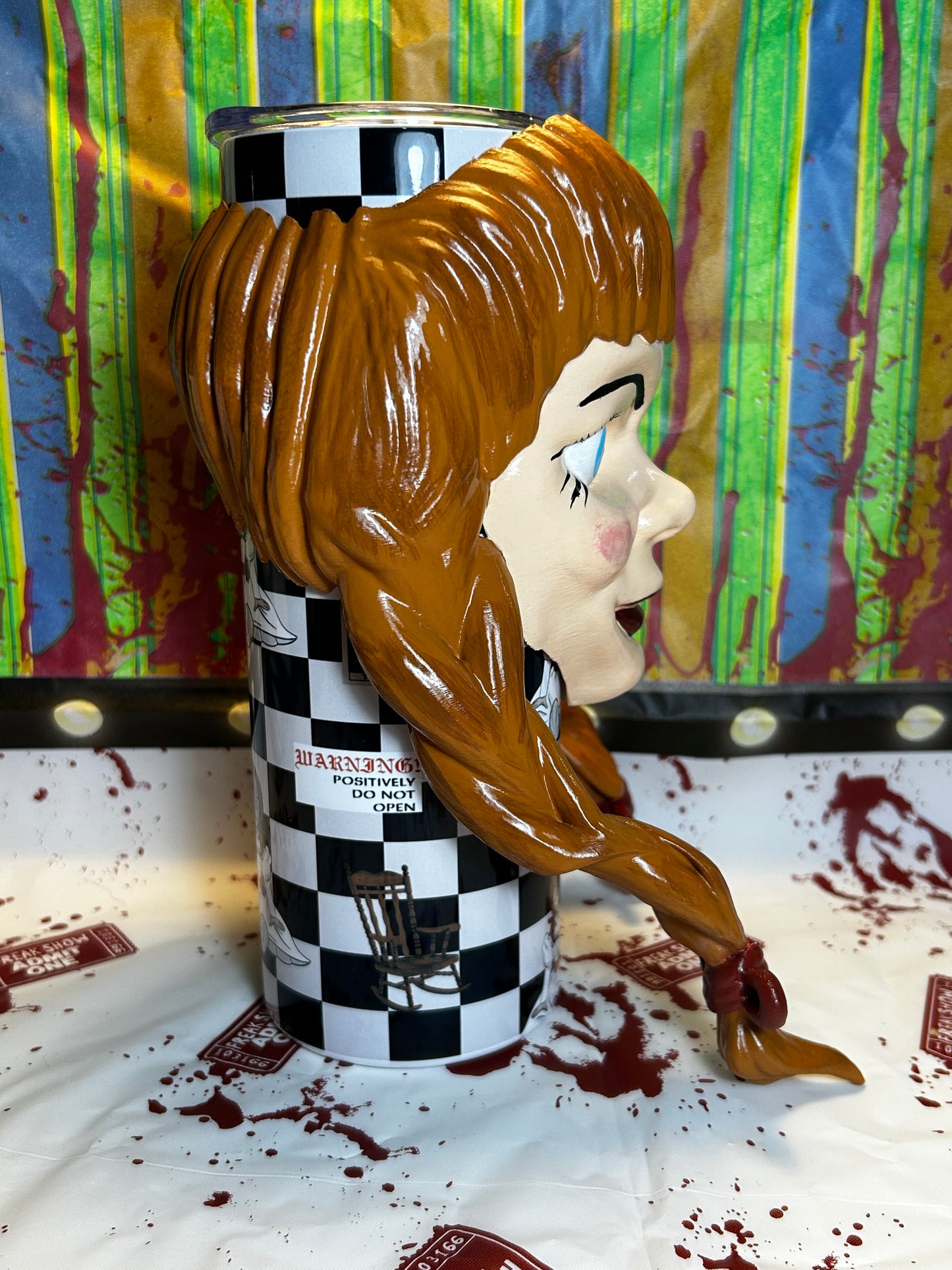 Annabelle Doll Head Tumbler With REMOVABLE Sleeve