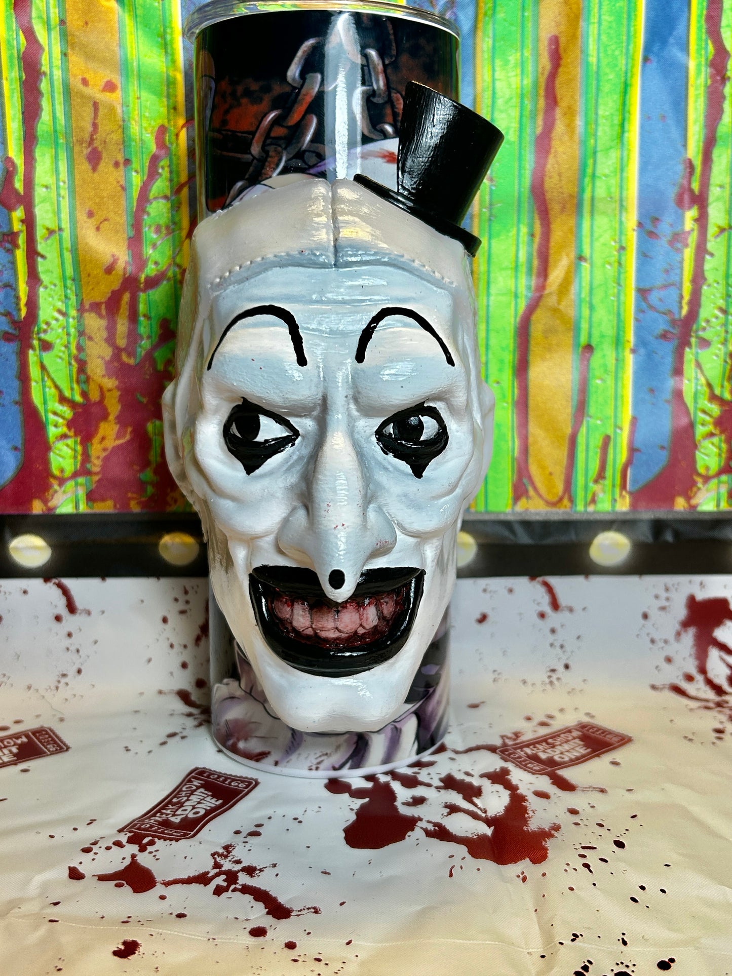 Art The Clown Tumbler With REMOVABLE 3D Head Tumbler Sleeve