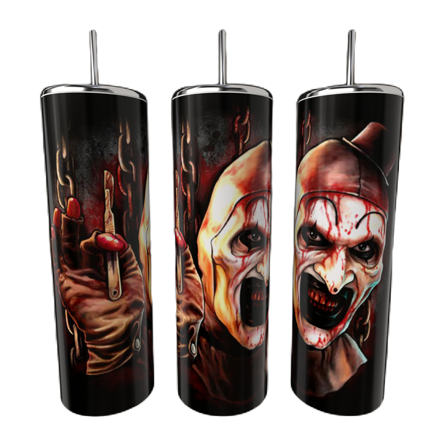 Art The Clown Tumbler With REMOVABLE 3D Head Tumbler Sleeve