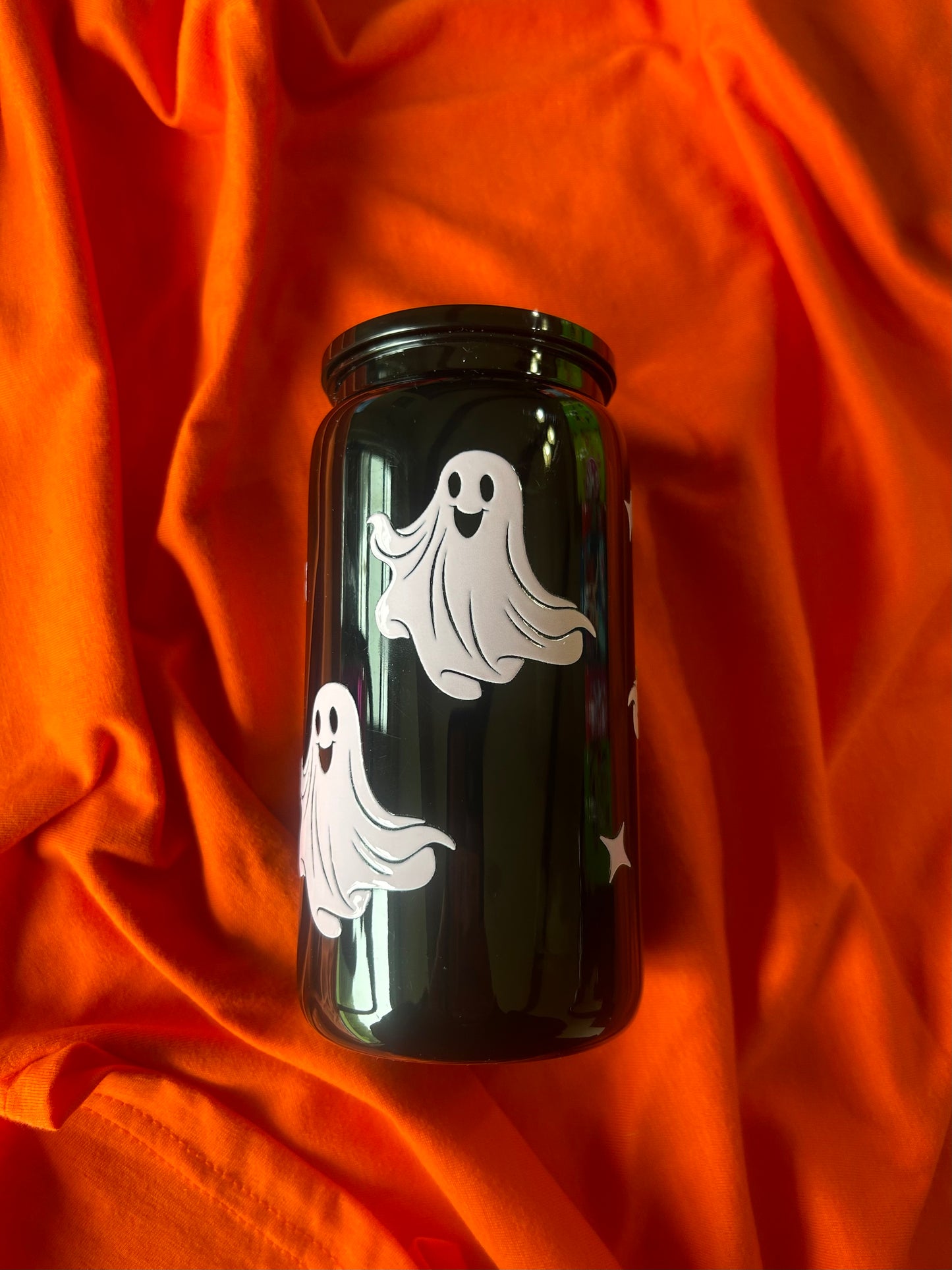 Baby Pink Ghost Black 16oz Acrylic Tumbler
