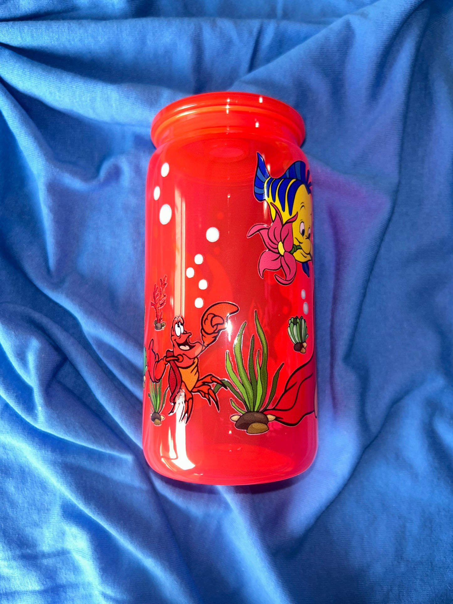 Mermaid Neon Red 16oz Acrylic Tumbler