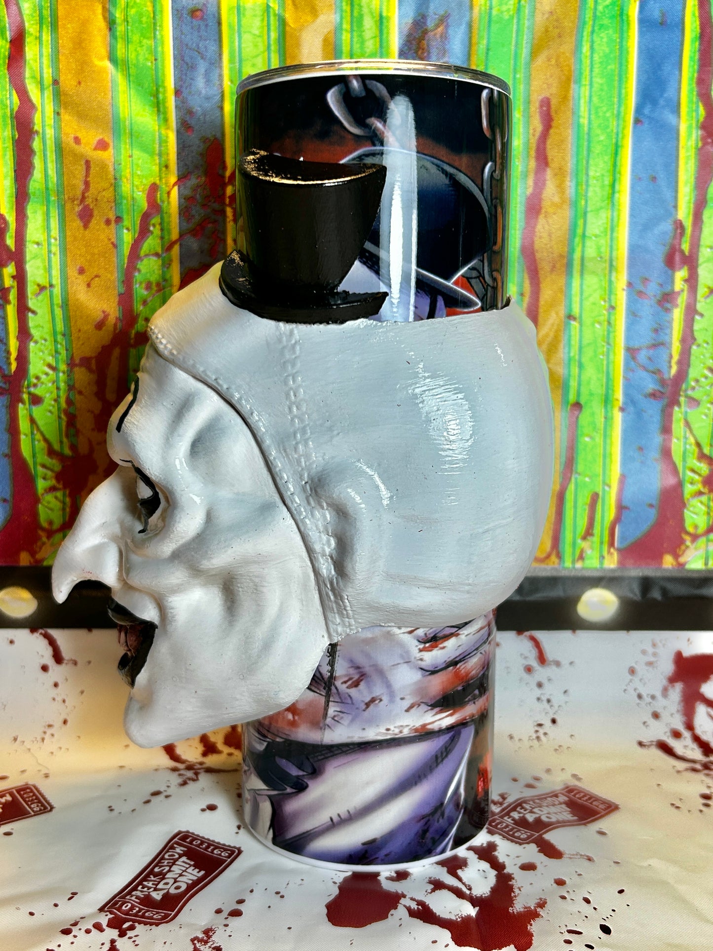 Art The Clown Tumbler With REMOVABLE 3D Head Tumbler Sleeve