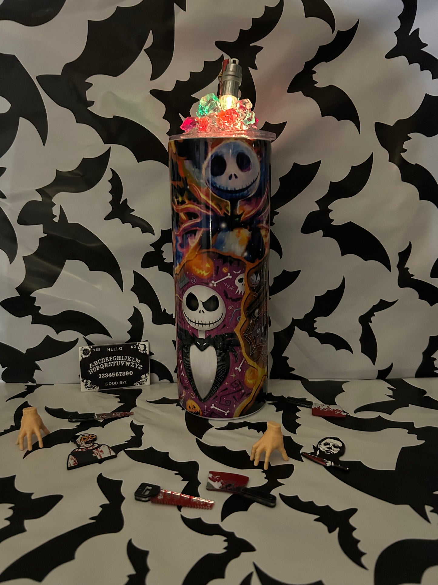 Nightmare Before Xmas Jack & Sally Tumbler With Matching Light Up Lid