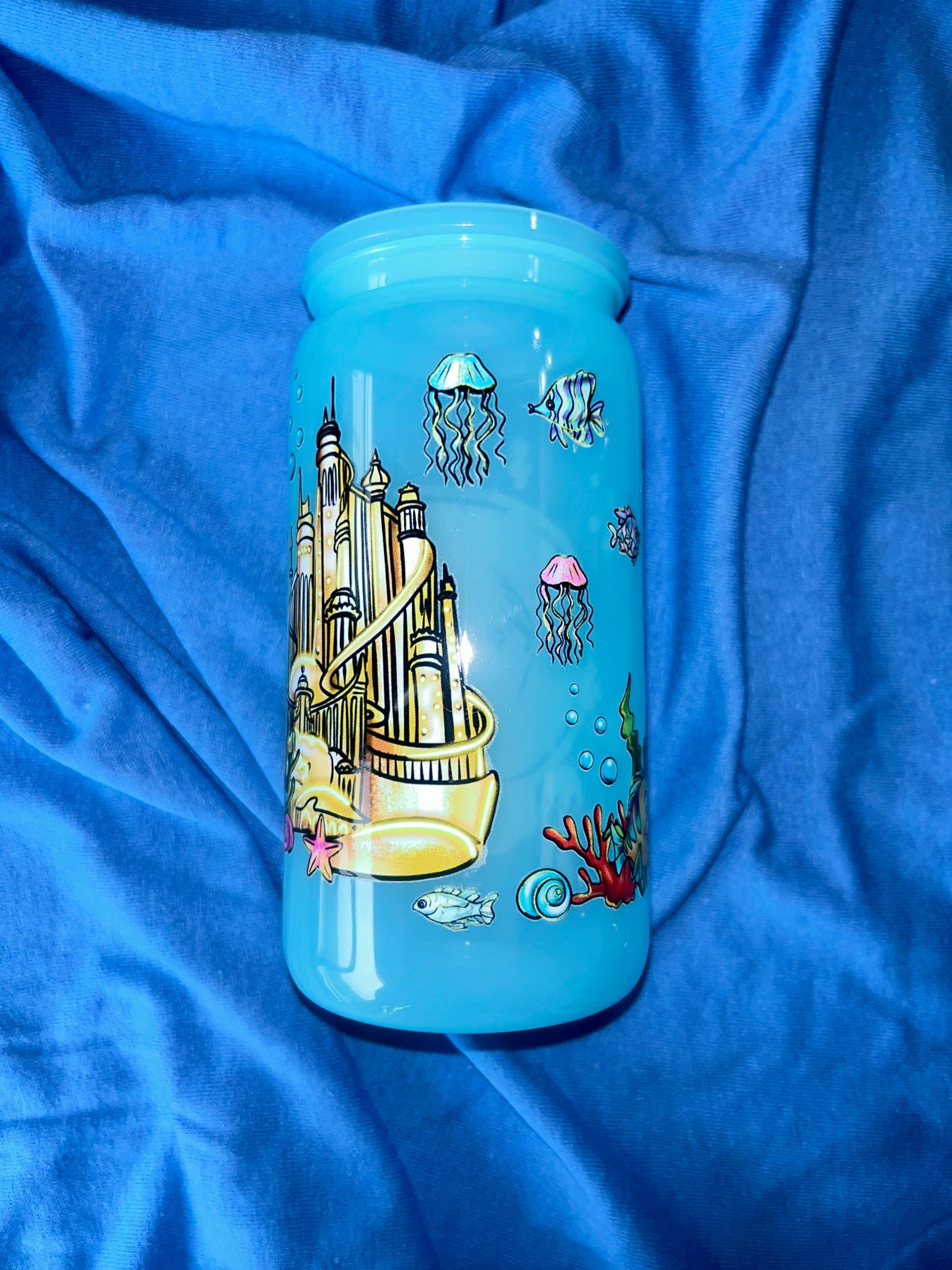Mermaid Baby Blue 16oz Acrylic Tumbler