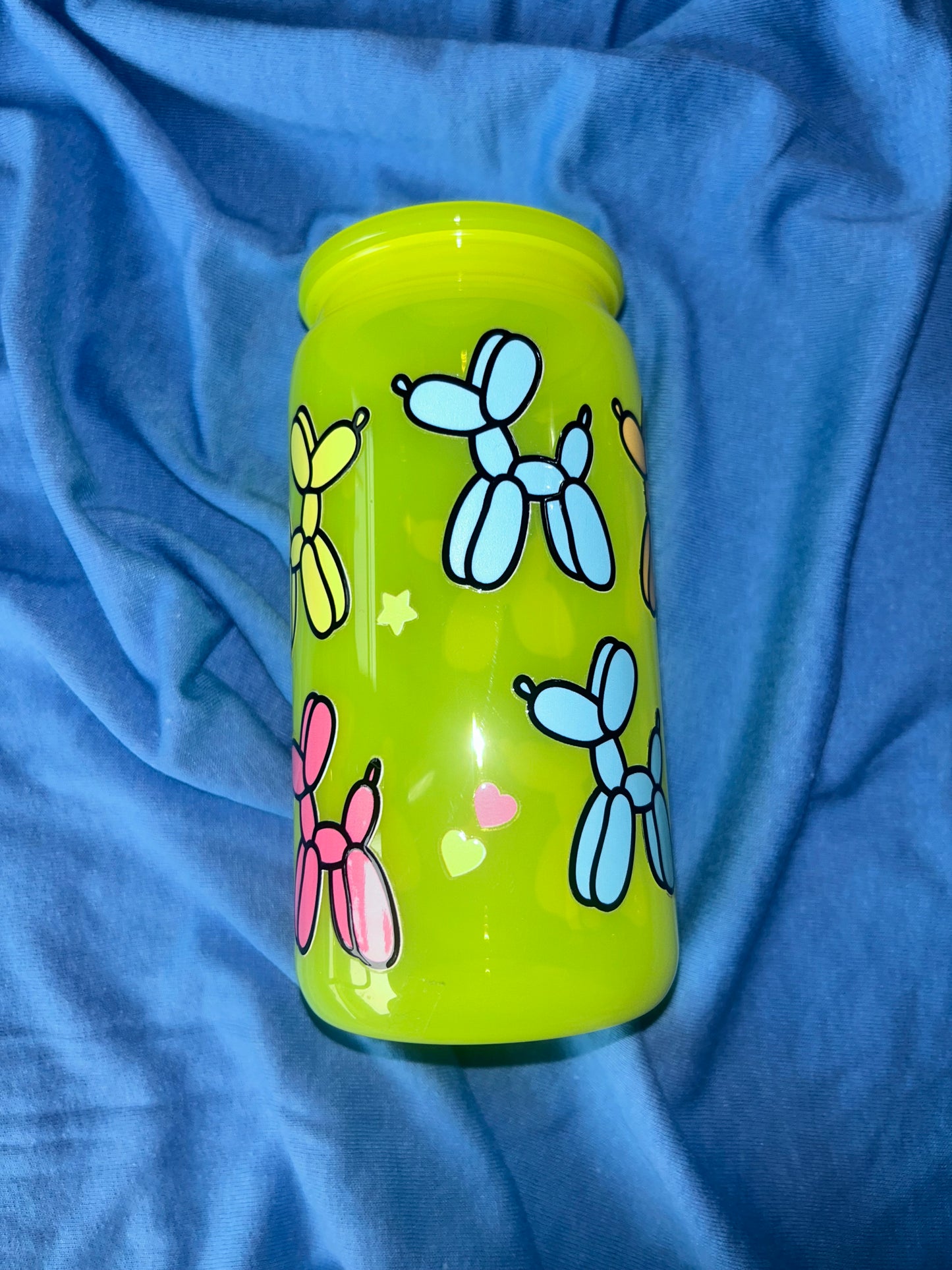 Balloon Dog Neon Yellow 16oz Acrylic Tumbler