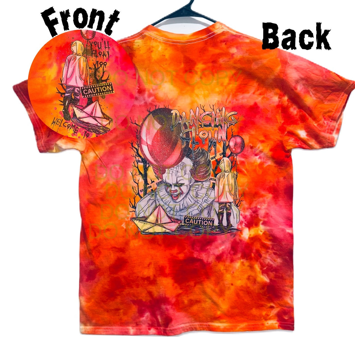 Pennywise The Dancing Clown Tie Dye T-Shirt or Crewneck Sweater With Option Of Glittered Design