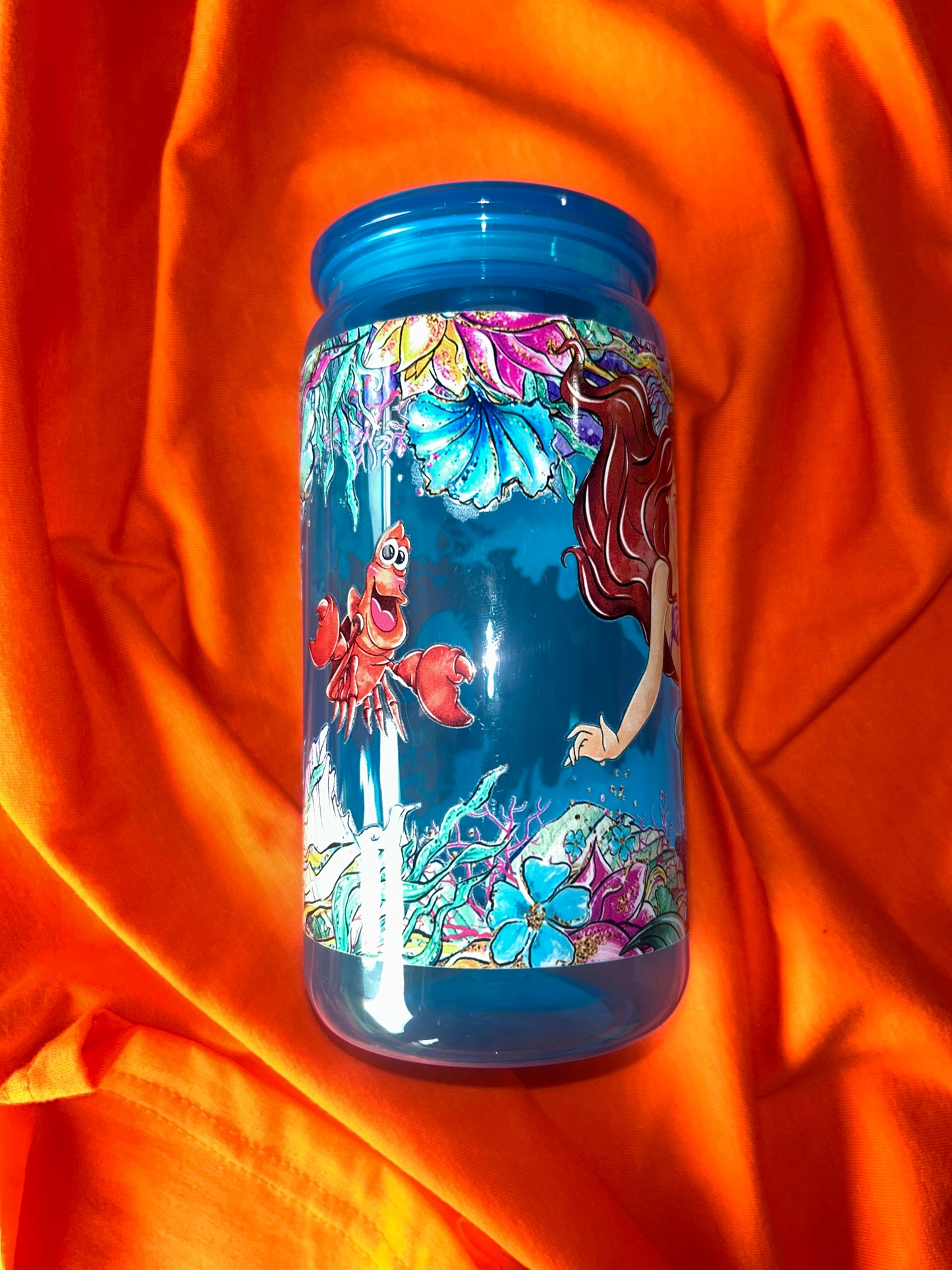 Mermaid Neon Blue 16oz Acrylic Tumbler