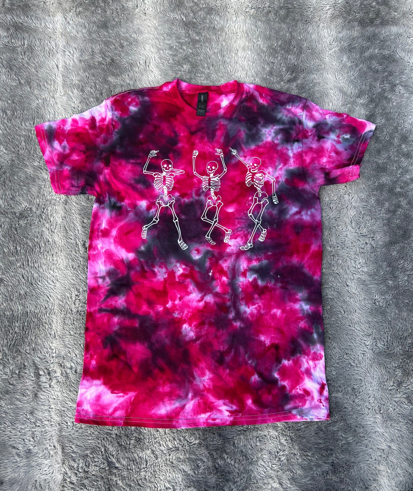 Spooky Dancing Skeletons Tie Die Crewneck T-Shirt Or Sweater