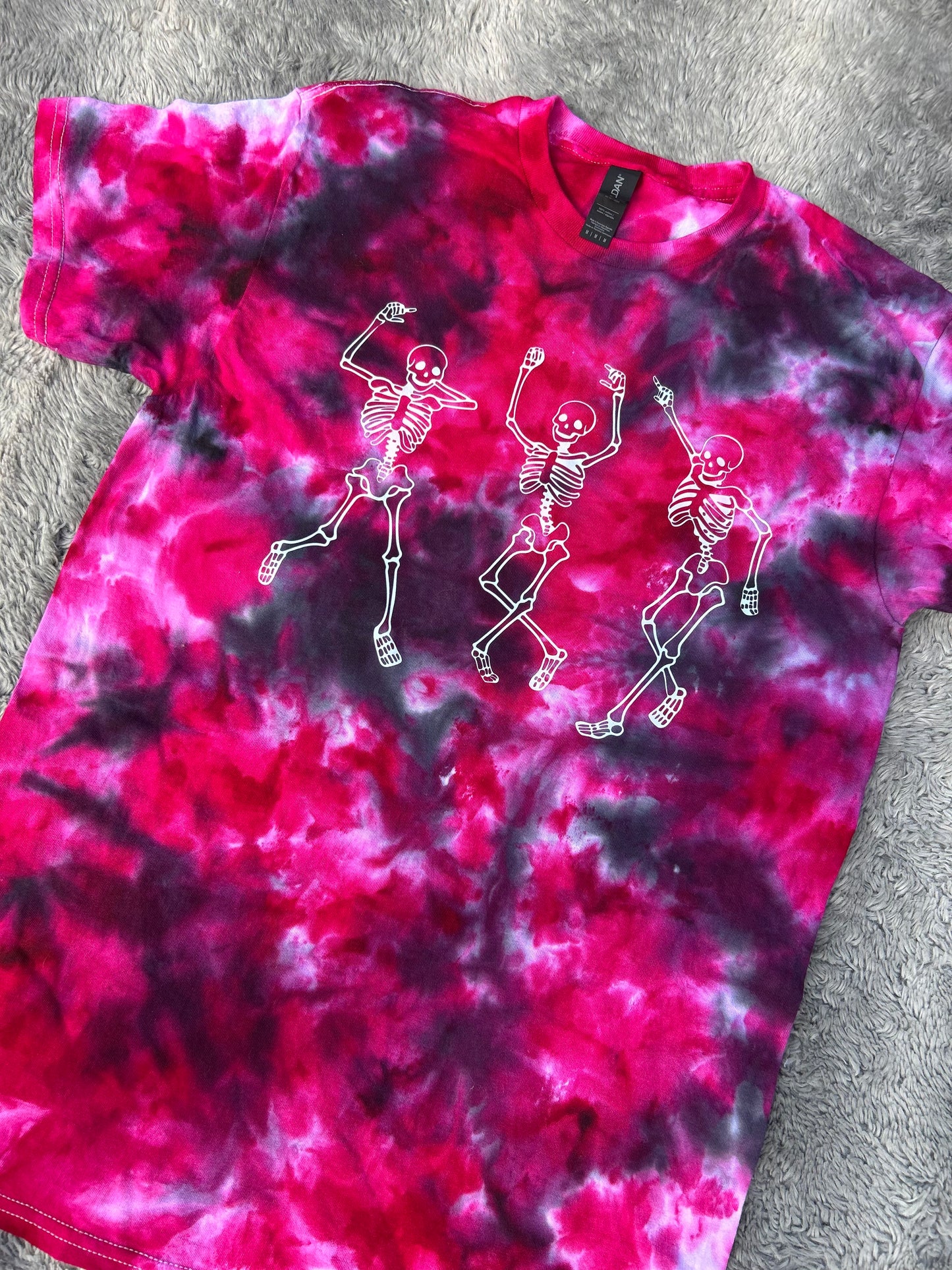 Spooky Dancing Skeletons Tie Die Crewneck T-Shirt Or Sweater