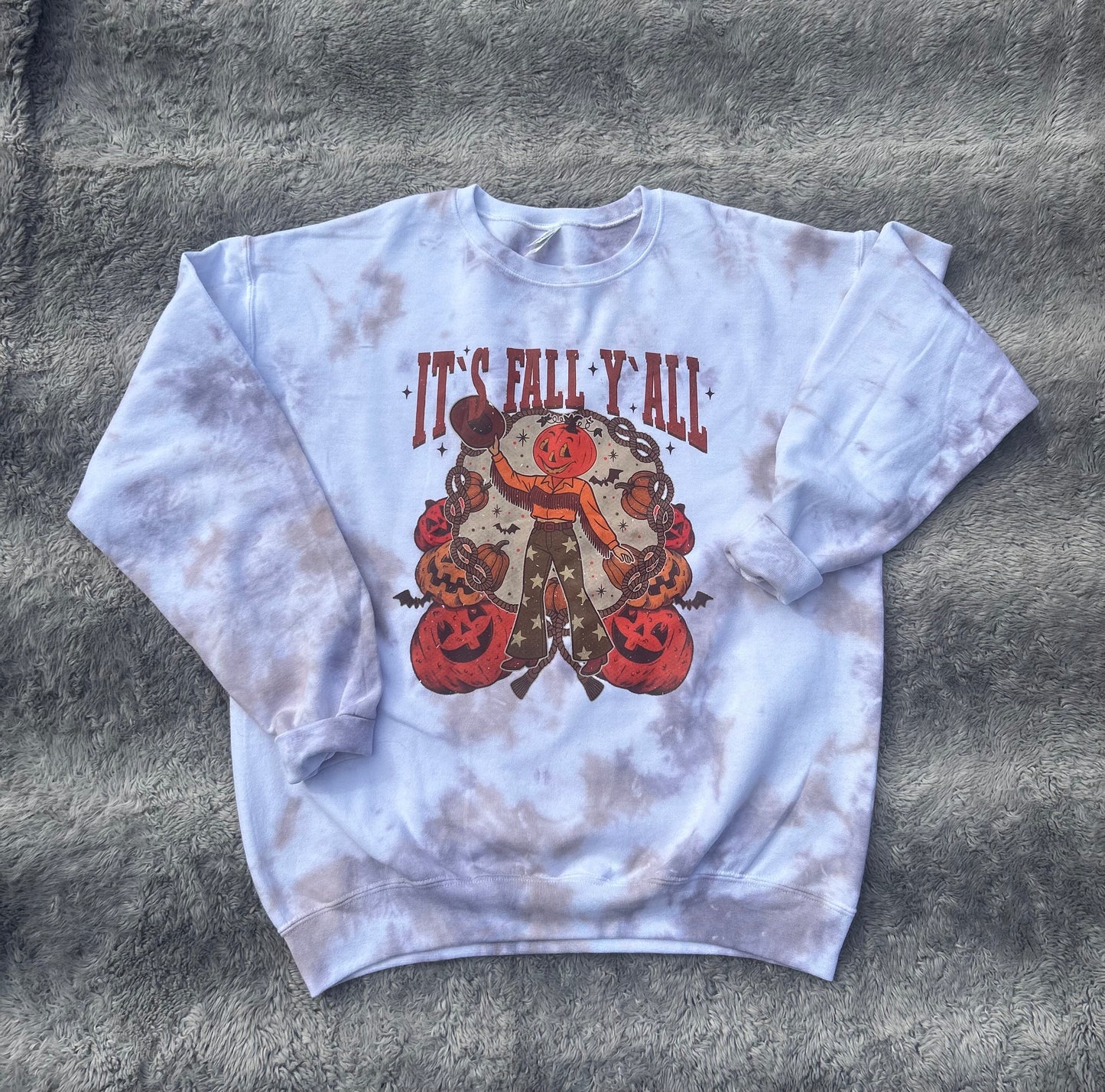 Nostalgic Happy Fall Y’all Tie-Dye –T-Shirt Or Crewneck Sweater