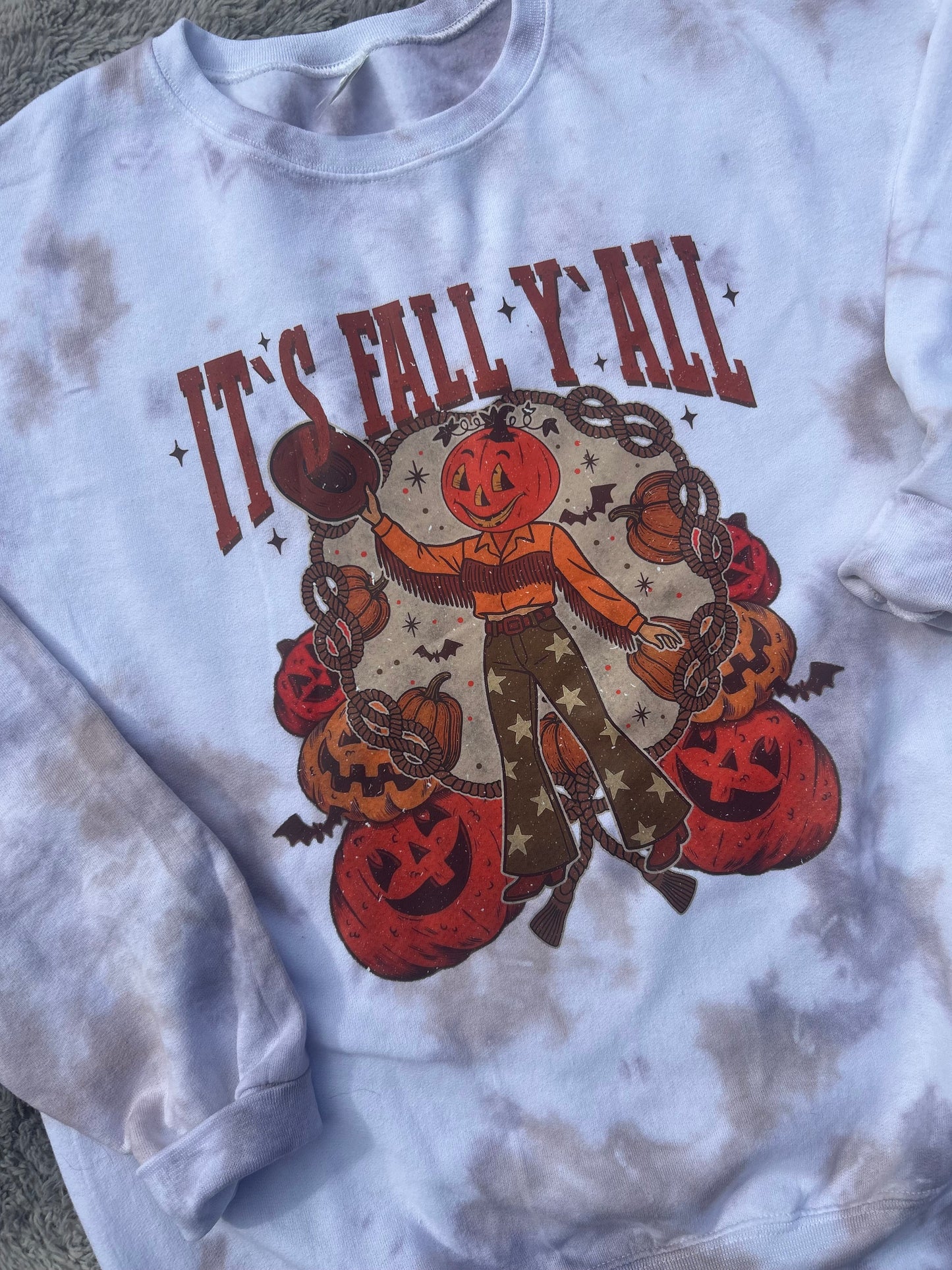 Nostalgic Happy Fall Y’all Tie-Dye –T-Shirt Or Crewneck Sweater
