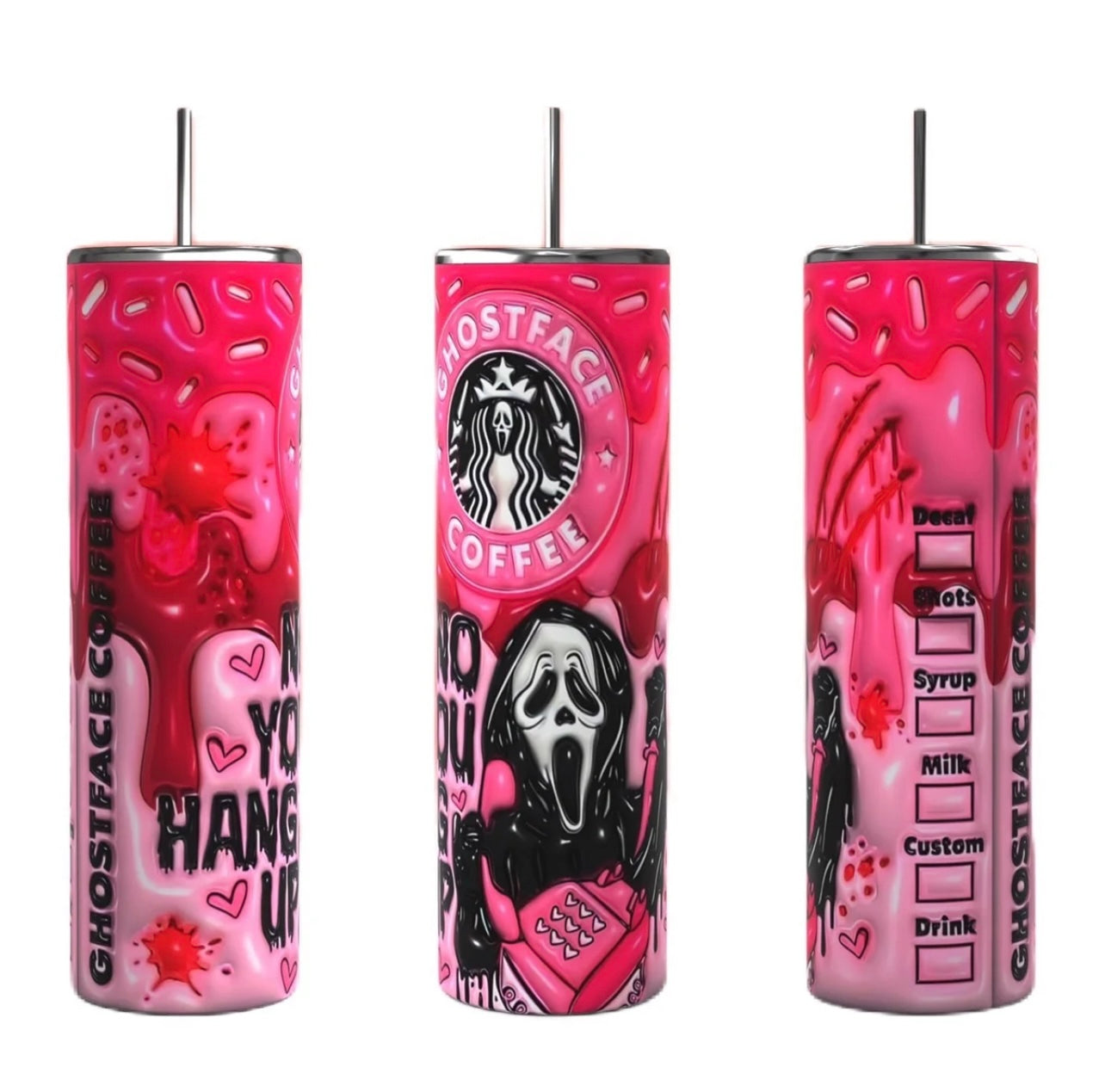 Ghost Face No You Hang Up Pink 20oz Tumbler