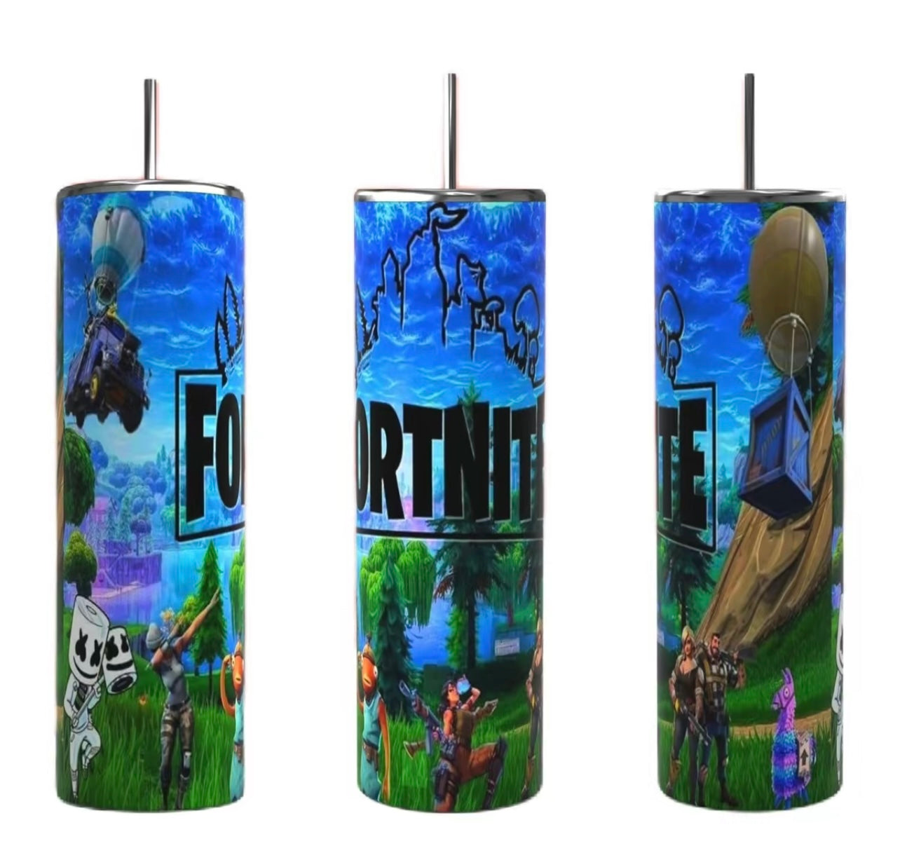 Fortnite Blue 20oz Tumbler