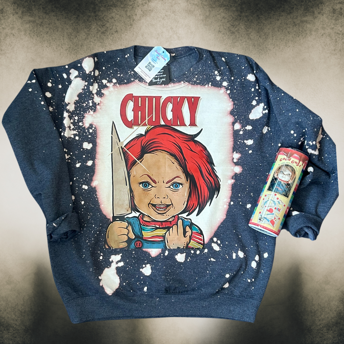 Chucky Bleached Gray Crewneck Sweater