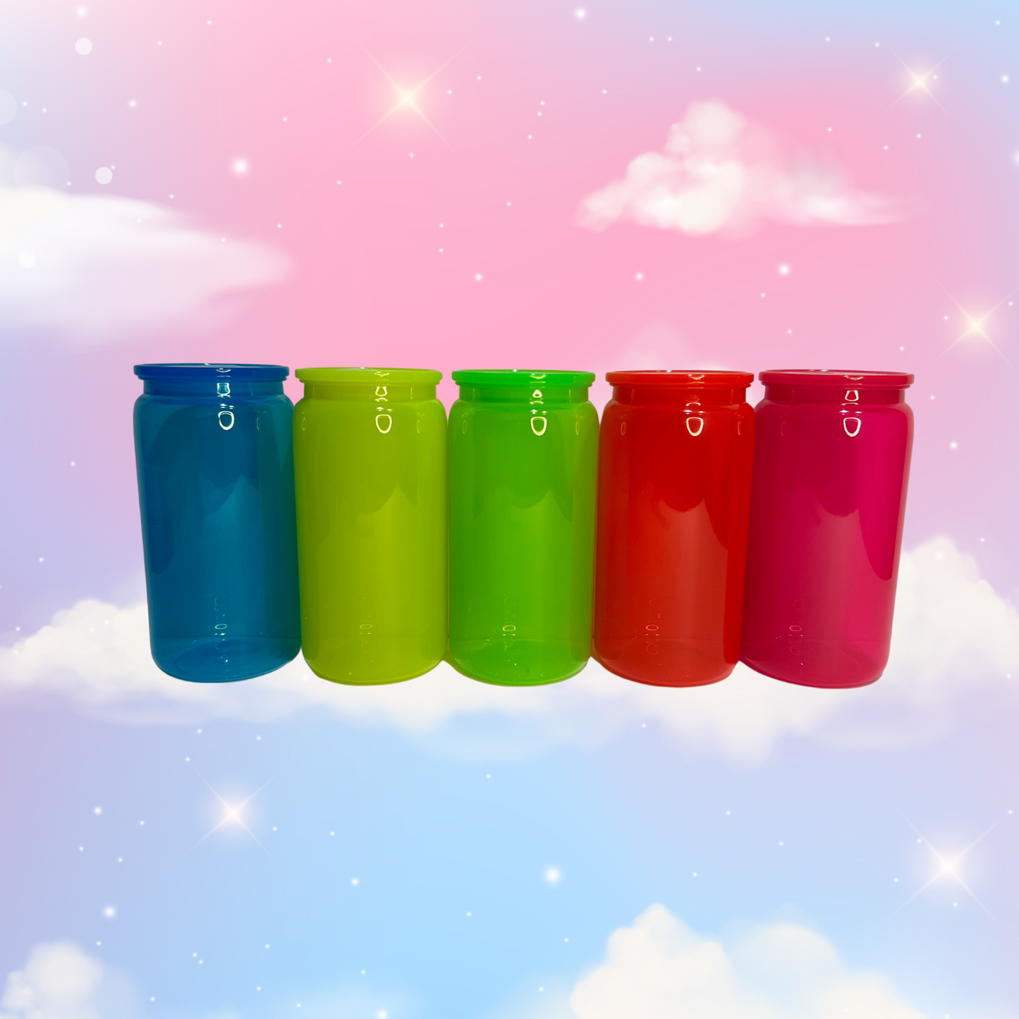 5 Pack Of Blank Neon Acrylic Tumblers