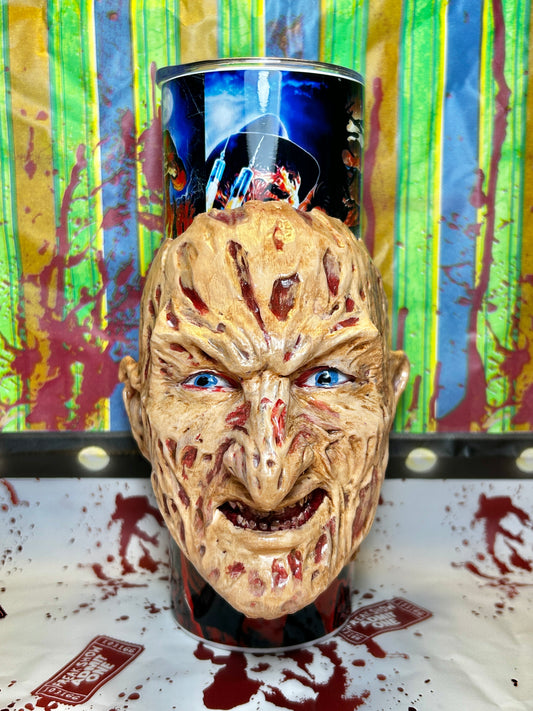 Freddy Krueger Tumbler With REMOVABLE 3d Head Tumbler Sleeve