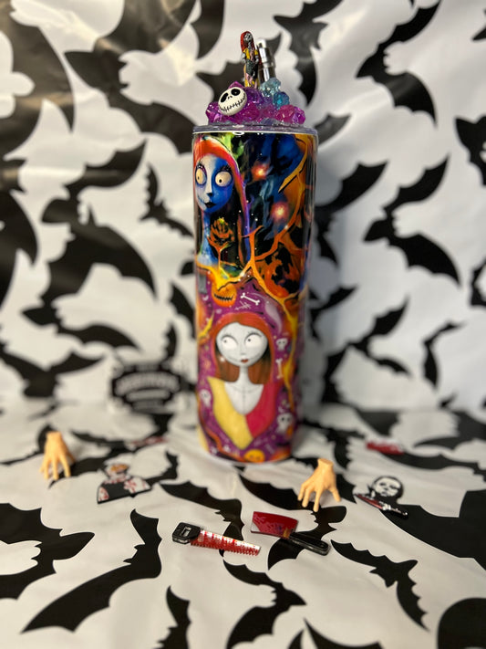 Nightmare Before Xmas Jack & Sally Tumbler With Matching Light Up Lid