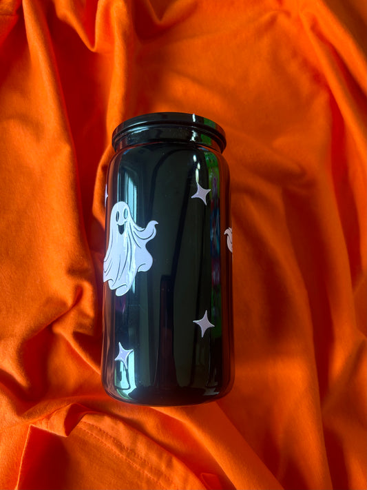 Baby Pink Ghost Black 16oz Acrylic Tumbler