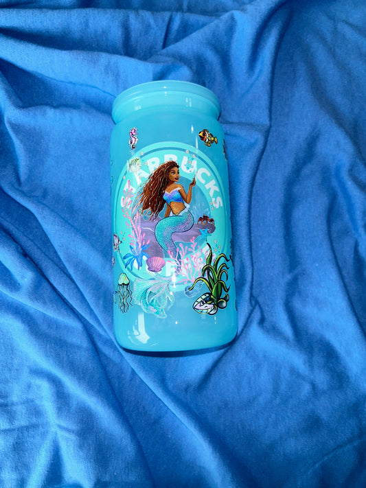Mermaid Baby Blue 16oz Acrylic Tumbler