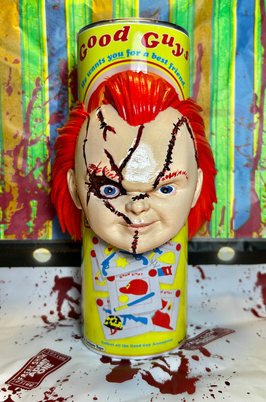 Chucky Doll Tumbler With REMOVABLE 3D Head Tumbler Sleeve