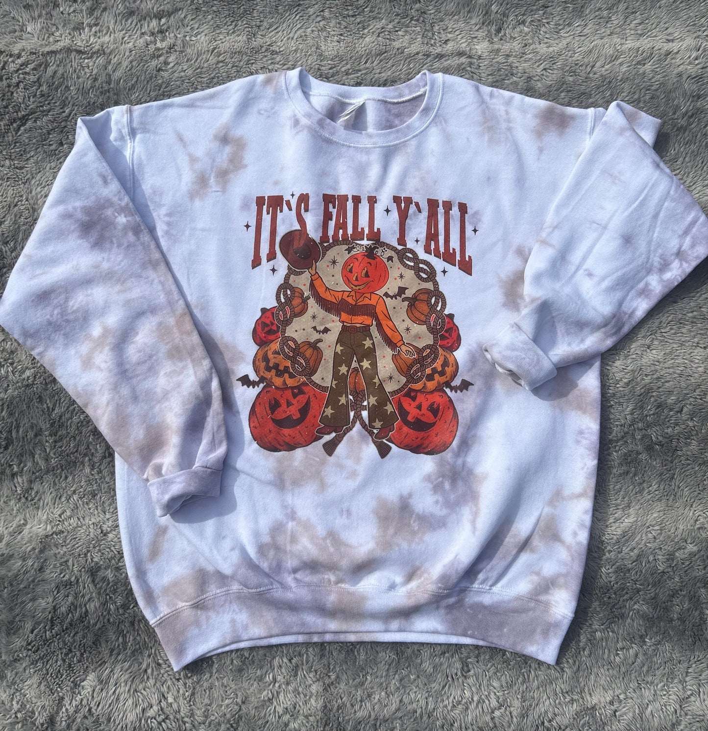Nostalgic Happy Fall Y’all Tie-Dye –T-Shirt Or Crewneck Sweater